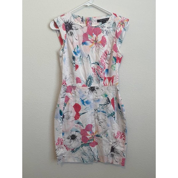 French Connection Floral Reef Sheath Dress 6 - Picture 4 of 7